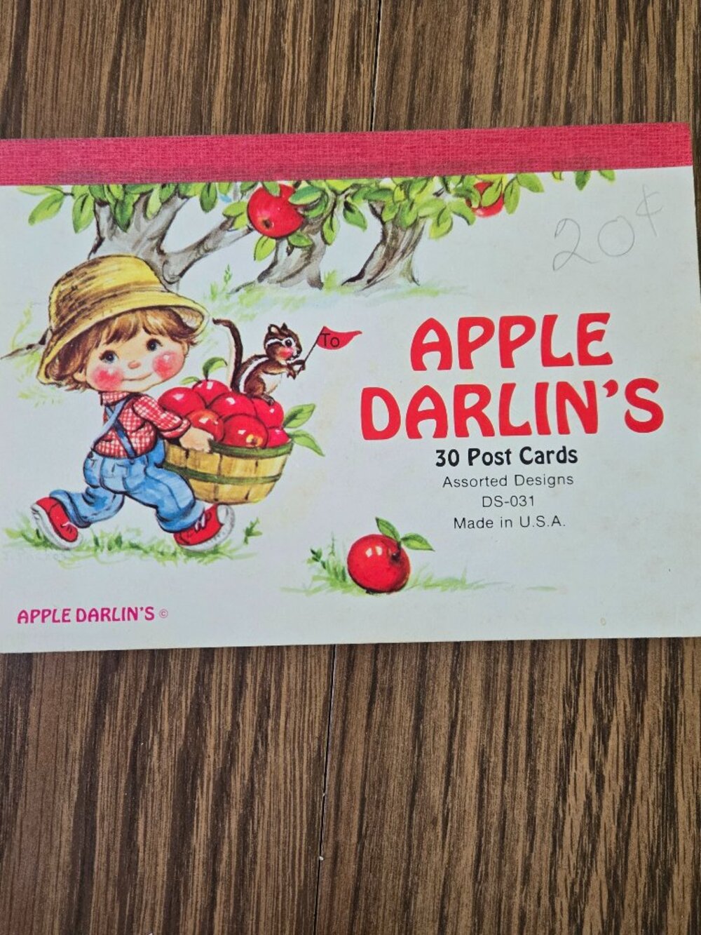 Apple Darlin's Post Cards (23/30) Two Designs Made in USA Raccoon Chipmunk